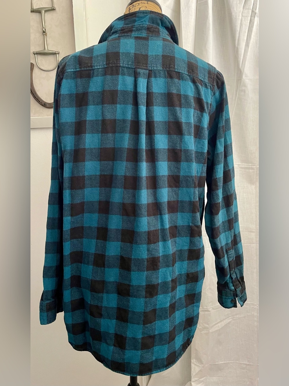 Woolrich Pemberton Boyfriend Cotton Flannel Button Down Shirt Buffalo Check Sz L - Picture 4 of 12